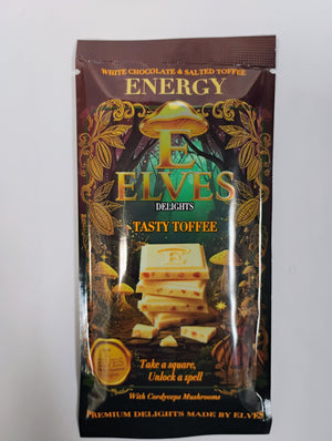 Elves Delights Energy Chocolate- White Chocolate and Salted Toffee