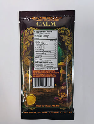 Elves Delights Calm Chocolate- Matcha, White Chocolate & Toasted Seseme Seeds