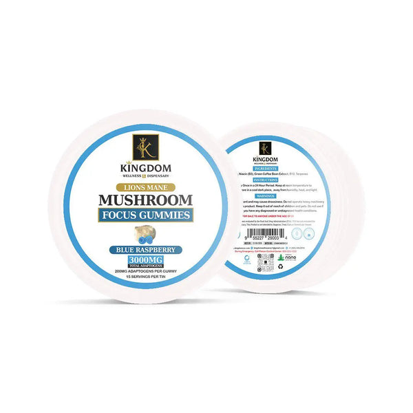 Mushroom Focus Gummies Blue Raspberry - 15ct Kingdom Wellness and Dispensary