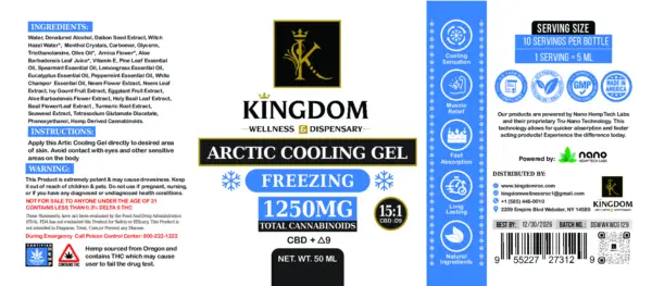 Kingdom Wellness & Dispensary COA - Arctic Cooling Gel