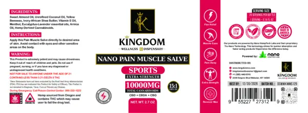 Kingdom Wellness & Dispensary COA - Nano Pain Muscle Salve