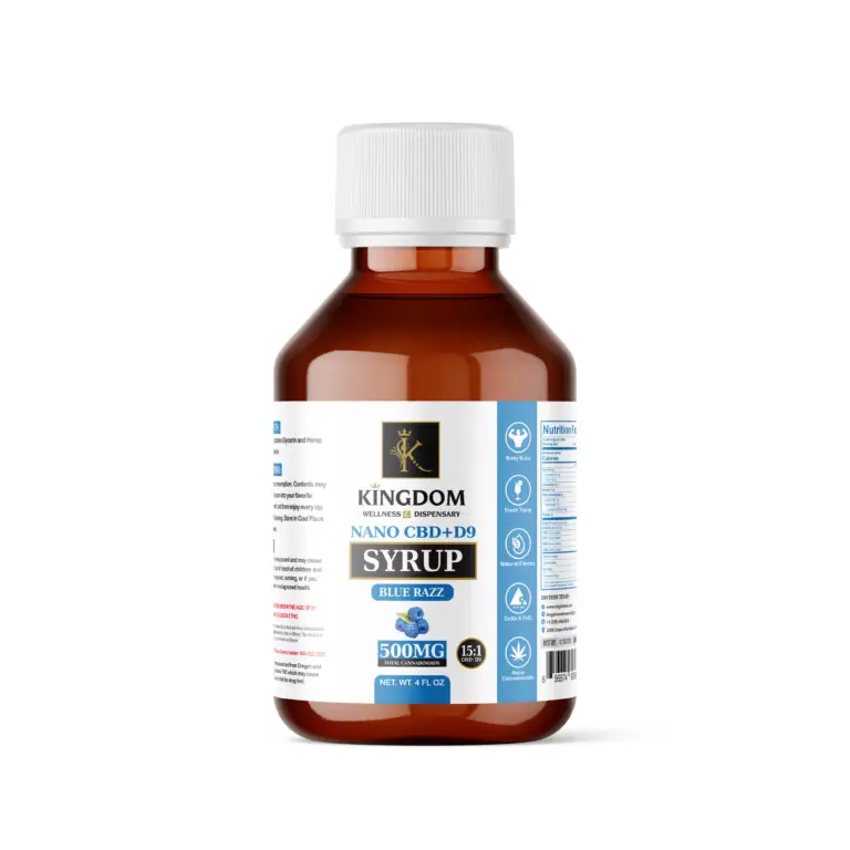 CBD+D9 4oz Blue Razz Syrup - Kingdom Wellness & Dispensary